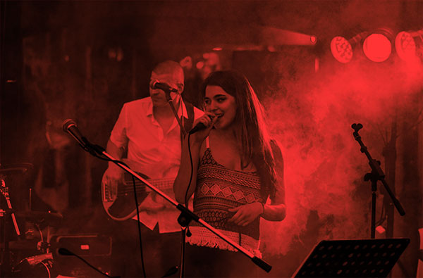 Indie band performing live for YouTube promotion