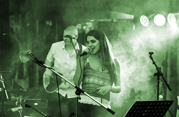 Indie band performing live for music promotion